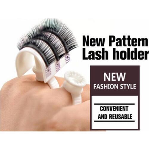 2 Pcs Eyelash Extension Glue Ring Adhesive Pallet Holder Set False eyelash With Free Shipping