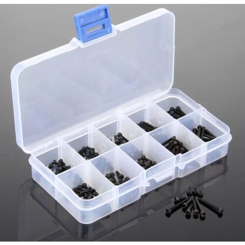 200Pcs M2(2mm)*3/4/5/6/8/10/12/16/18/20mm Hexagon Allen Hex Socket Head Cap Screws Assortment Kit Carbon Steel Bolt Box Packaged