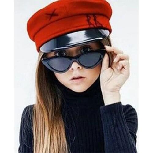 2018 Fashion Children Cat Sunglasses Boys Girls Brand Designer Mirror Sun Glasses Retro For Kids UV400 NX