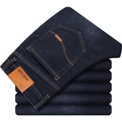 2020 New Jeans Men Business Slim Stretch Men Casual Denim Pants Skinny Fashion Simple Comfortable Jeans Distressed Plus Size