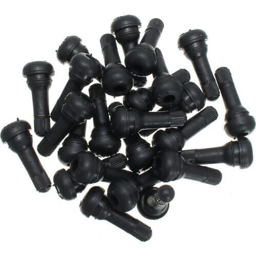25Pcs TR 413 Short Rubber Car Tubeless Vacuum Snap-In Tire Valve Stems alloy