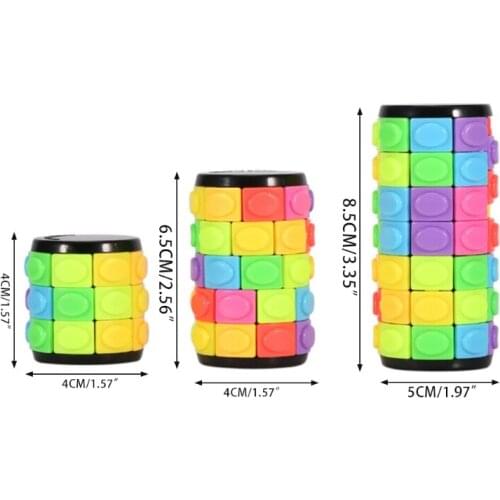 D7YD 3D Slide Puzzle Rotate Cylinder Cube Early Learning Toy for Kids Preschool Montessori Education Interesting Anxiety Gift