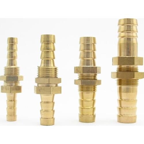 4mm 6mm 8mm 10mm 12mm 14mm 16mm 19mm 25mm Hose Barb Bulkhead Brass Barbed Tube Pipe Fitting Coupler Connector Adapter