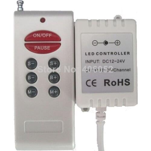 4set/lot Wireless Remote 8 Keys DC 12v rf rgb controller for 5050/3528 RGB LED Strip