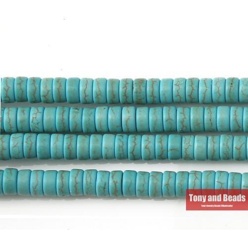 Howlite Turquoises Heishi Beads 15" Strand 4 6 8 MM Pick Size For Jewelry Making No.TB8