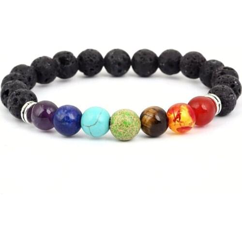 Hot New Energy Volcanic Stone Bracelet Bracelet Mixed Batch Natural Stone Hand-woven Bracelet Unisex Fast Shipping