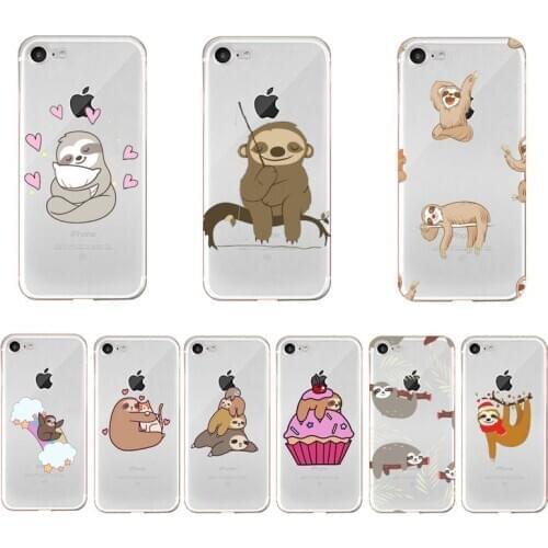 Sloth Cute Animals Phone Case For iPhone X XS MAX 6 6s 7 7plus 8 8Plus 5 5S SE 2020 XR 11 11pro max Clear funda Cover