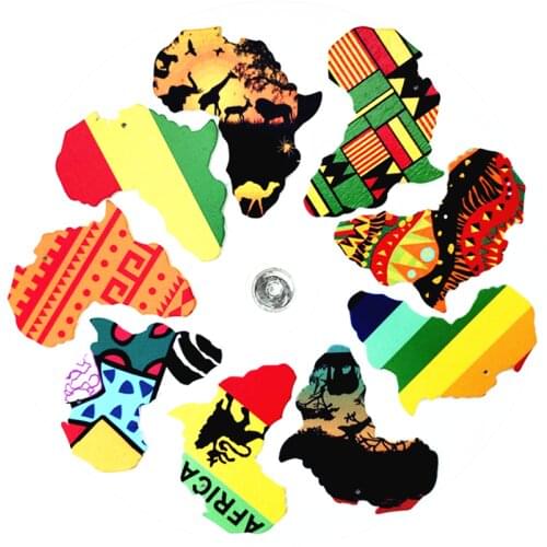 New 4-8cm Wood Beads Africa Map Jewelry Making Part Wood Pendant For Earrings Key Chain Patch DIY Accessories 22 Style 100 pcs