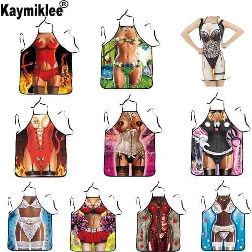 10 Colors Aprons Sexy Funny Personalized Kitchen Digital Printed For Women Man BBQ Cleaning Cooking Apron CWQ034