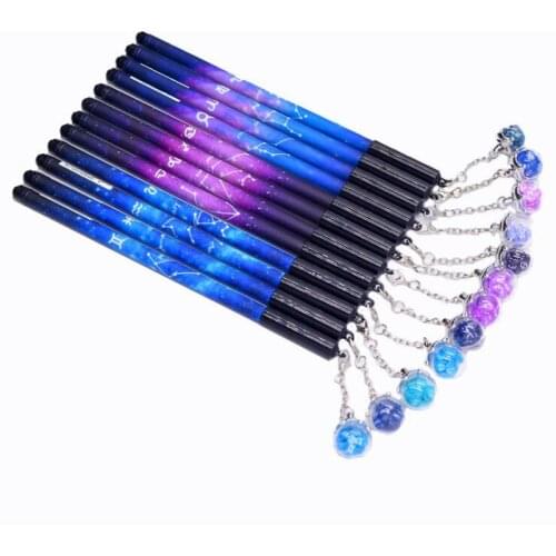36pcs/set Cute Kawaii Twelve Constellation Gel Pen 0.5mm Black Refill Gel Pen School Supplies Gift