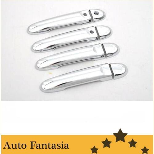 Flexible chrome trim Chrome Door Handle Cover with Keyless Access for Nissan March Micra K13 10-13-Free Shipping