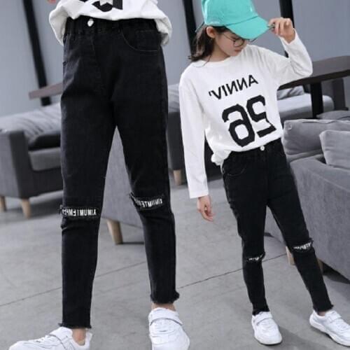 IENENS Kids Girls Denim Clothing Skinny Jeans Baby Pants Children Wear Girl Casual Clothes Trousers Bottoms