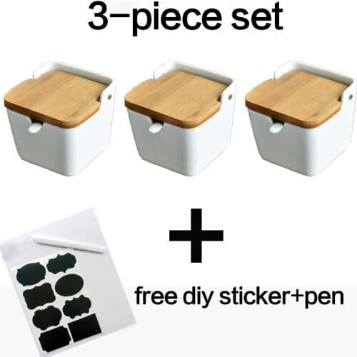 Food Storage Containers With Bamboo Lids Ceramic Seasoning Bottle Cereals Container Bottles Jars and Boxes Weed |-f-| Pots for