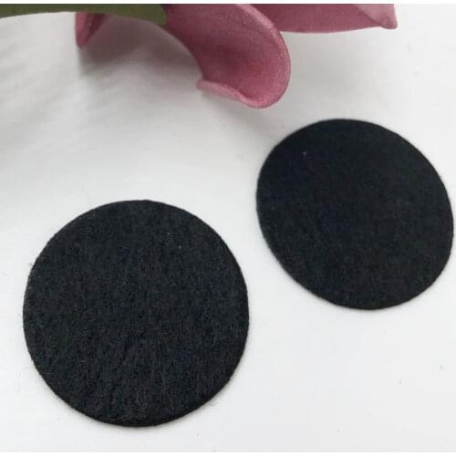 100pcs Felt 35mm Circle Appliques -Black Free Shipping