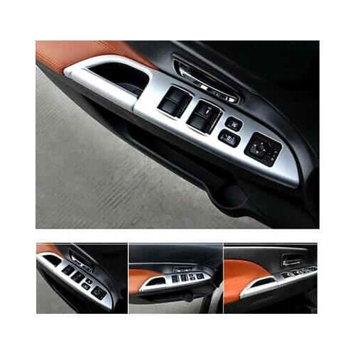 LHD Door Window Lift Switch Cover 4pcs For Mitsubishi ASX Outlander Sport 13-20