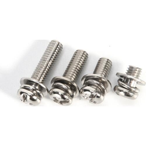 M2 M2.5 M3 Phillips Cross Recessed Pan Head Washer Sem Screw Metric Thread Round Head Bolt Steel Nickel Plated