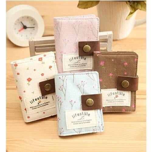 Fashion Floral Card Holder Women Id Card Holder Business Bank Card Wallet Cash Porte Carte Canvas Holder Bag