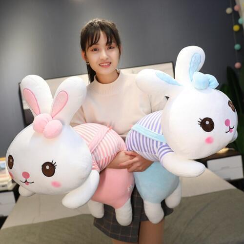 Soft 70/90CM Lovely Big Ear Bunny Soft Plush Toy Rabbit On Bed Sleeping Long Pillow Cushion Girls Gifts Kids Birthday Gift Dolls
