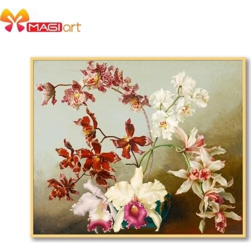 Cross stitch kits Embroidery needlework sets 11CT water soluble canvas patterns 14CT Flowers -NCMF345