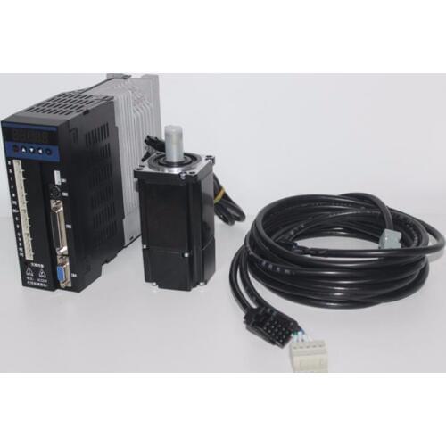 Single phase 220V 1000W 1KW 4N.m 2500rpm NEMA34 AC servo motor drive kit 2500ppr with 3m cable