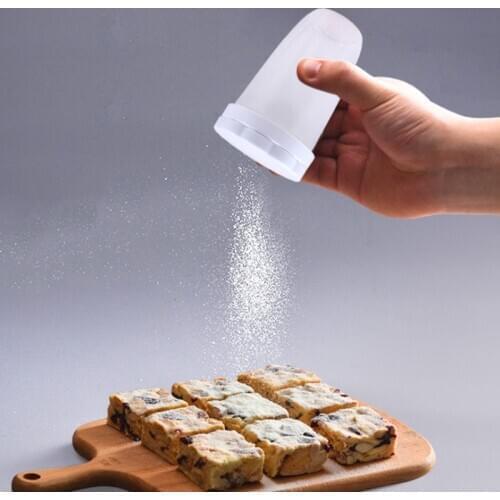 Creative Flour Tube Flour Sieve Vibrating Screen With Small Holes, Baking Plastic Dusting Cans For Flour Duster Cocoa Powder