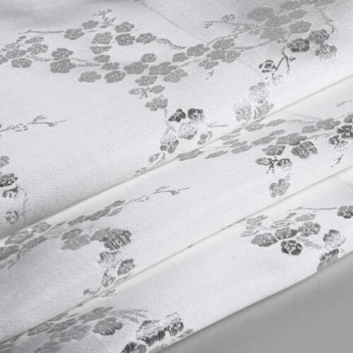 90cm*100cm COS costume brocade cloth clothing dress fabric silk cloth brocade white white plum dress diy handmade fabric