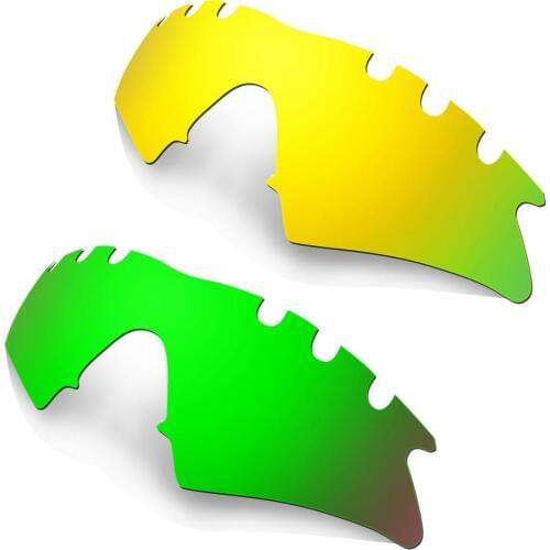 HKUCO Gold/Green 2 Pairs Polarized Replacement Lenses For M Frame Sweep-Vented Sunglasses Increase Clarity