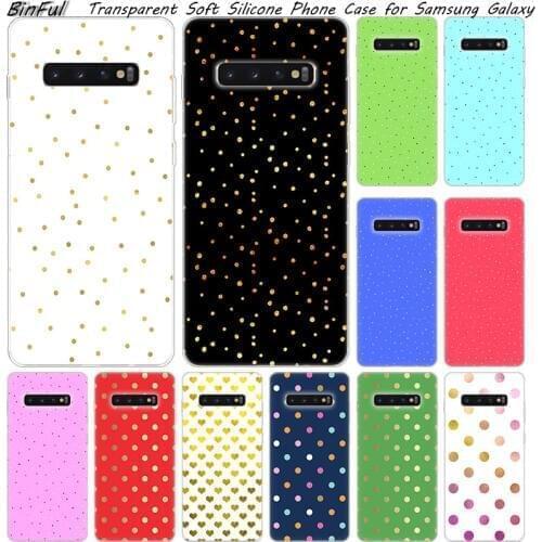 Hot Polka Dots Soft Silicone Case For Samsung Galaxy S10 S9 S8 Plus S7 Edge A6 A8 Plus A7 A9 2018 A5 2017 Fashion Cover