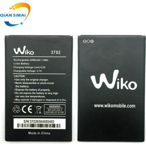QiAN SiMAi 1PCS New 100% high quality wiko 3702 battery For Wiko JERRY 3702 mobile phone +track code