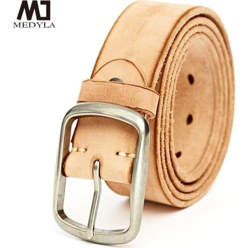 MEDYLA Mens Genuine Leather Belt Fashion New Quality Alloy Buckle Business Casual Fashion Brand Belts For Mens Gift Dropship
