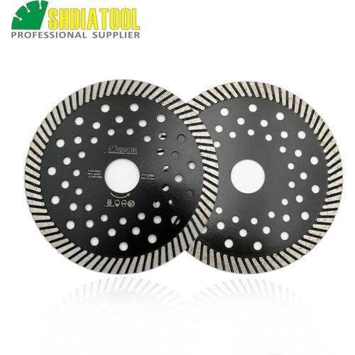SHDIATOOL 2 pcs Diamond Hot Pressed Turbo Blades Granite Marble Cutting Disc Multi Holes Sawblades Diamond Cutting Discs Wheel