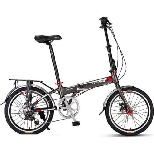 Folding Bicycle Aluminum Alloy 20 Inch With Front And Rear Mechanical Disc BrakesFor Adults