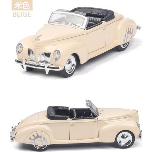 Lincoln Convertible Old Car with Sound and Light Simulation 1:38 Alloy Childrens Toy Car Accessories Kid Toys Car Toys Birthday