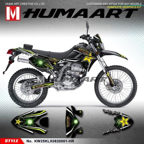 HUMAART Dirt Bike Graphics Custom Vinyl Sticker Kit for KLX 250 S D-Tracker X Final Edition 2008 2009 2010 2011 to 2020