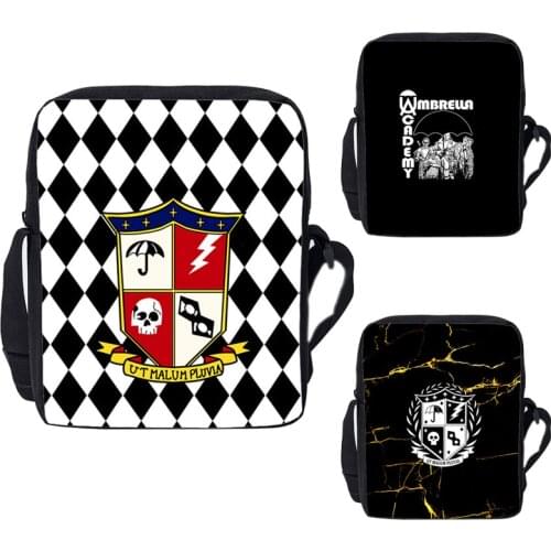 3D Printed Women Shoulder Bag The Umbrella Academy Bags Girls Kawaii Messenger Bag Men Zipper Bag Fashion Crossbody Cartoon Bags