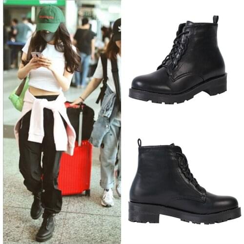 2021 Motorcycle Womens Boots Winter Soft Leather Shoes Black Botas Wedges Female Lace Up Platforms Women White Botas Mujer