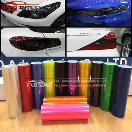 1 Roll 0.3*9m Car Light Sticker Film Glaze 3 Layer Fog Light HeadLight Taillight Tint Vinyl Films Sheet Car smoke light film