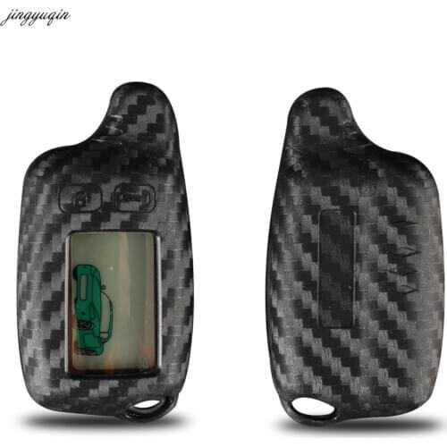 10pcs Carbon Fiber Silicone Car Key Case Protector For Tomahawk TW9030 TW9020 TW9010 Remote Controller LCD Keychain 2 Way Sensor