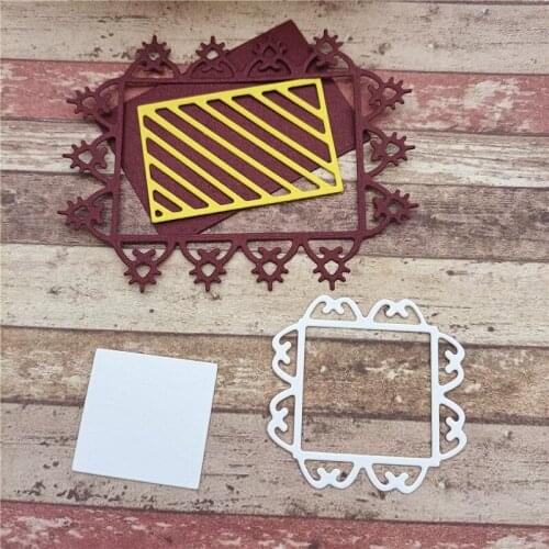 2Pcs 2021 New dies DIY Frame Metal Cutting Dies Stencil Die Cut Scrapbooking album Craft Stamps and dies template knife mould