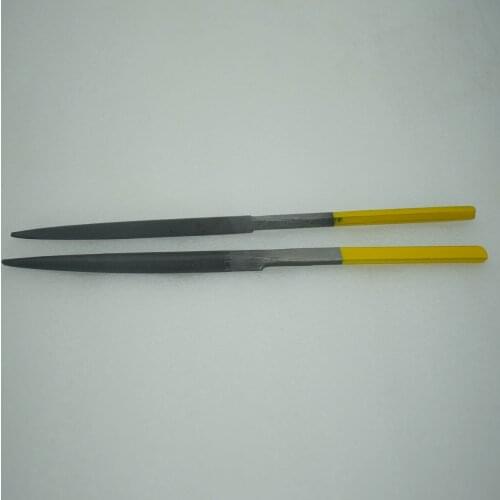 2PCS Halfround File & 3-Square File Yellow Handle Tools for Jewelry Making