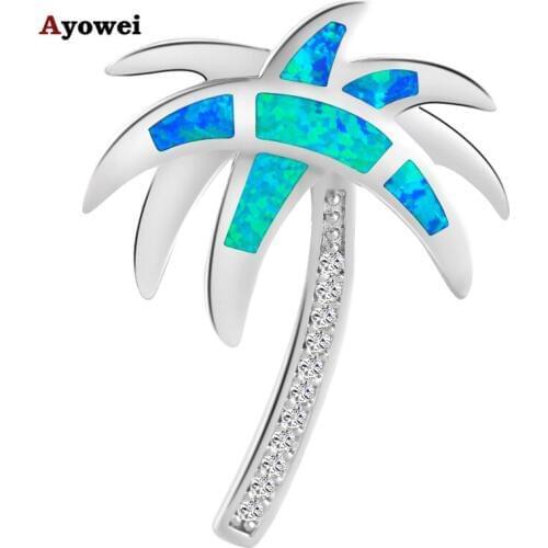 21x34mm Coco Designers Good prices Anniversary Blue Fire Opal Fashion jewelry stamped Silver Pendants OP221