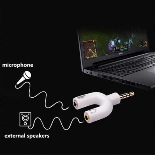 ​3.5mm Stereo Splitter Audio to Mic Headset Jack Plug Y Adapter Car Accessories