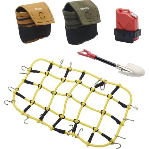 5pcs 1:10 Spare Tire Bag Net Realistic RC Toy Carrier Tools Simulation Crawler Decoration Set Luggage Case Mini Kids For TRX 4