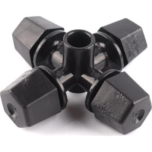 6mm Cross Foggy Sprinkler Black Sprinkler Sprayer Sprinkler Garden Irrigation Atomized Sprinkler 5/10/15/20/30pcs