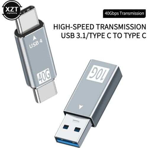 Type-C/USB 3.1 10/40Gbps Adapter to Type C Data Sync Converter Extension Cable USB4 for Macbook Pro Air Dell Thunderbolt Laptop