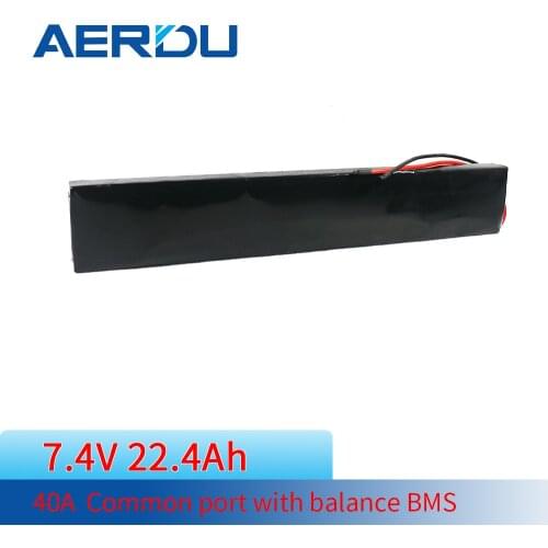 AERDU 22.4Ah 2S7P 220W 3200mAh Li-lon Battery Pack for Scooter 18650 7.4v Bicycle Flashlight Golf Cart Electric with 40A BMS