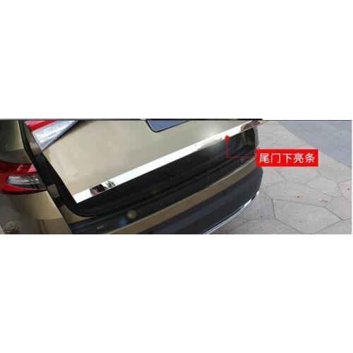 Accessories stainless steel tailgate trunk decorative trim highlight bar 2017 FOR skoda kodiaq