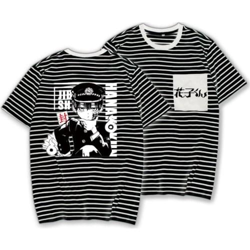 Anime Toilet-Bound Hanako Kun t-shirt striped t shirt plus size tops tees summer tops mens short sleeve tshirt boys clothes
