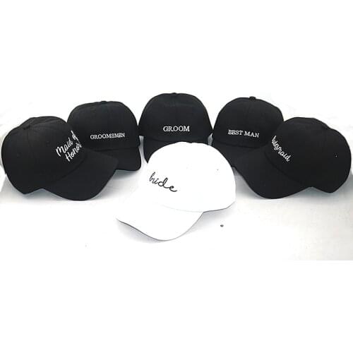100% cotton embroidery new Groom Bride group baseball cap for wedding party men women adjustable fashion dad hats honeymoon