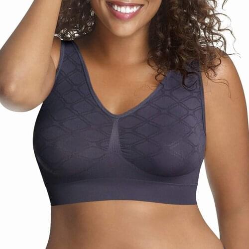 Womens Plus Large Size Bra Soft Comfortable Wire Free Underwear Sexy Elegant Push Up Brassiere Solid Color Elastic Bralette